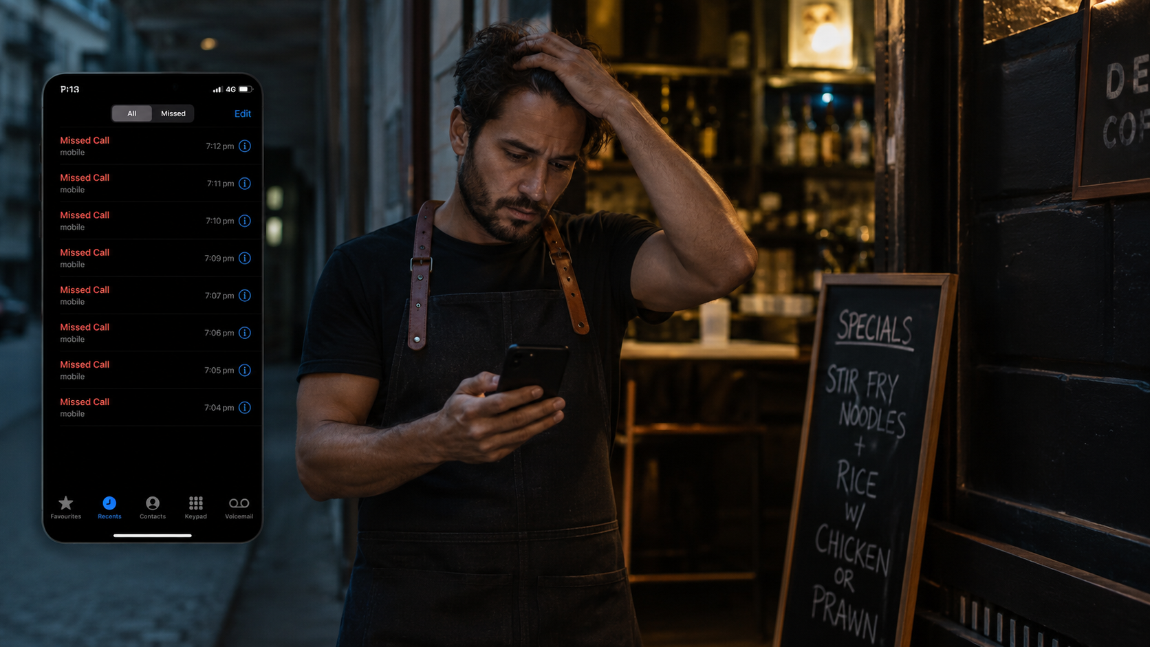 Small business owner missing calls